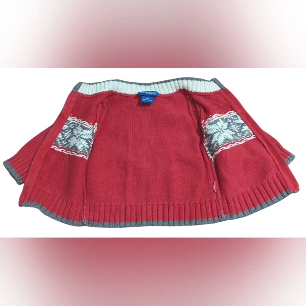Genuine Baby From Oshkosh Cozy Red And Gray Sweater Size 6 Months.